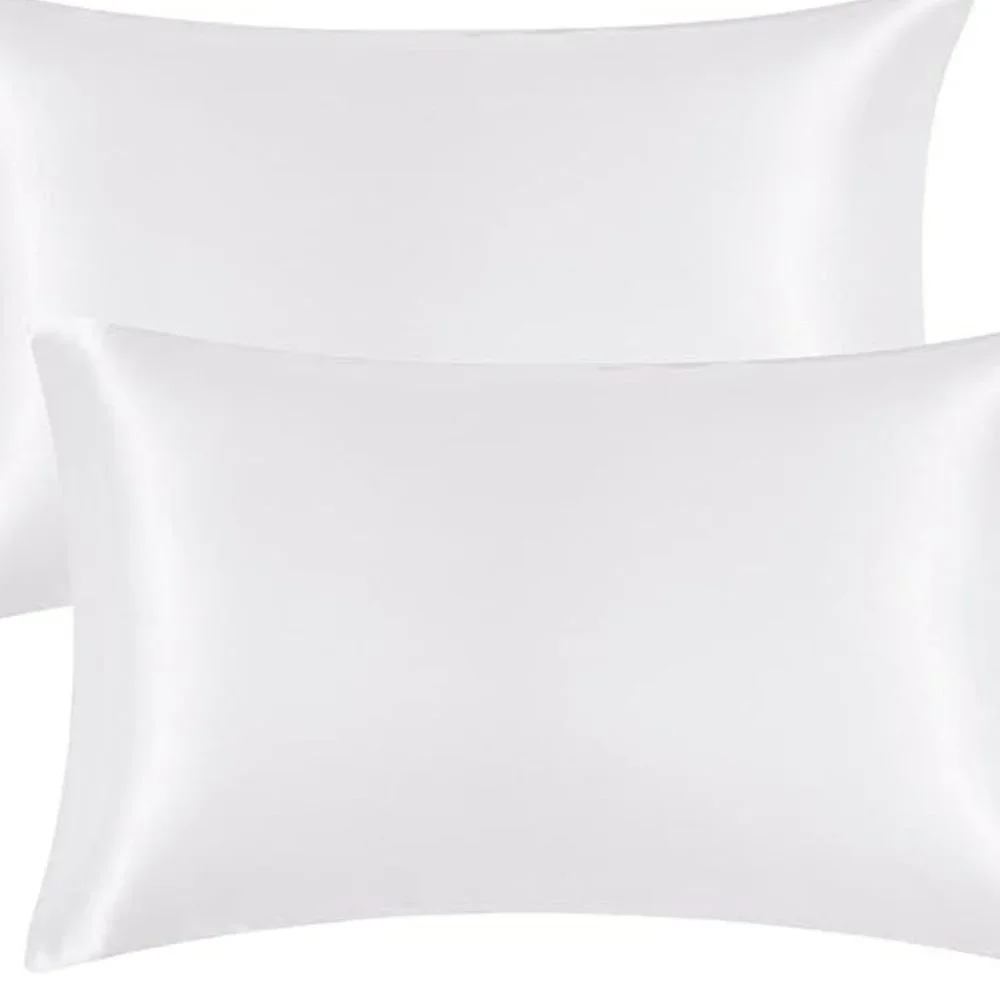 Satin Pillowcase for Hair and Skin, White Pillowcase Standard 26